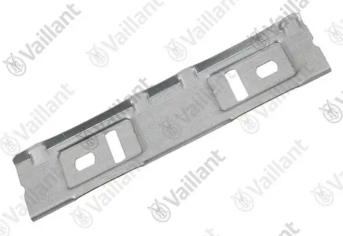 Vaillant Halter aus Metall zur Geräteaufhängung, flach gestaltet mit mehreren Öffnungen zur Befestigung, geeignet für Installationstechnik.